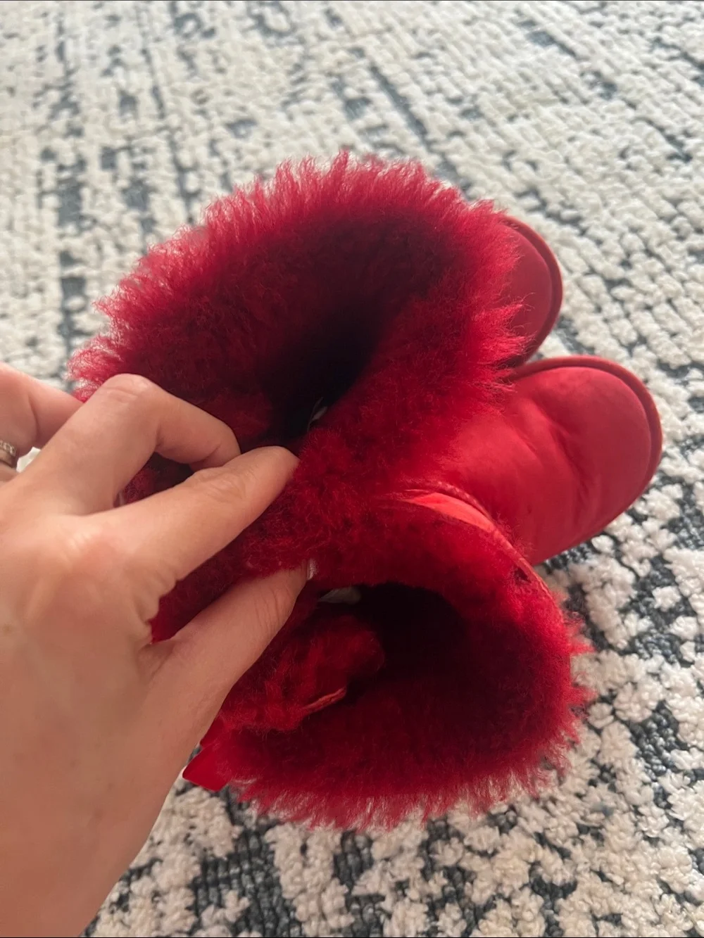 UGG Kids Red Sheepskin Boot